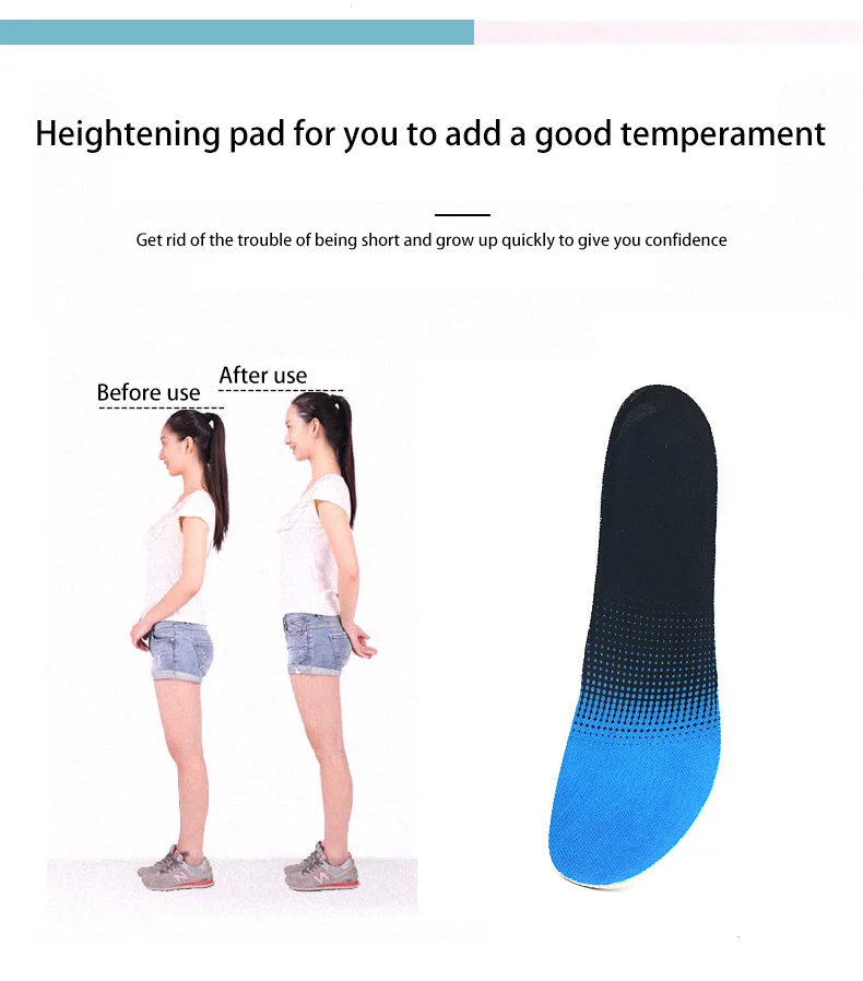 Height Lift Invisible Height Increase Foam Insoles Height Increasing Insoles for Men and Women Full Cushion Soft Bottom Shoe Pad