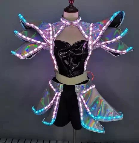 LED Robot Costume Stage Dancer Performance Show Dress LED Iron Soldier Clothing Party Dress