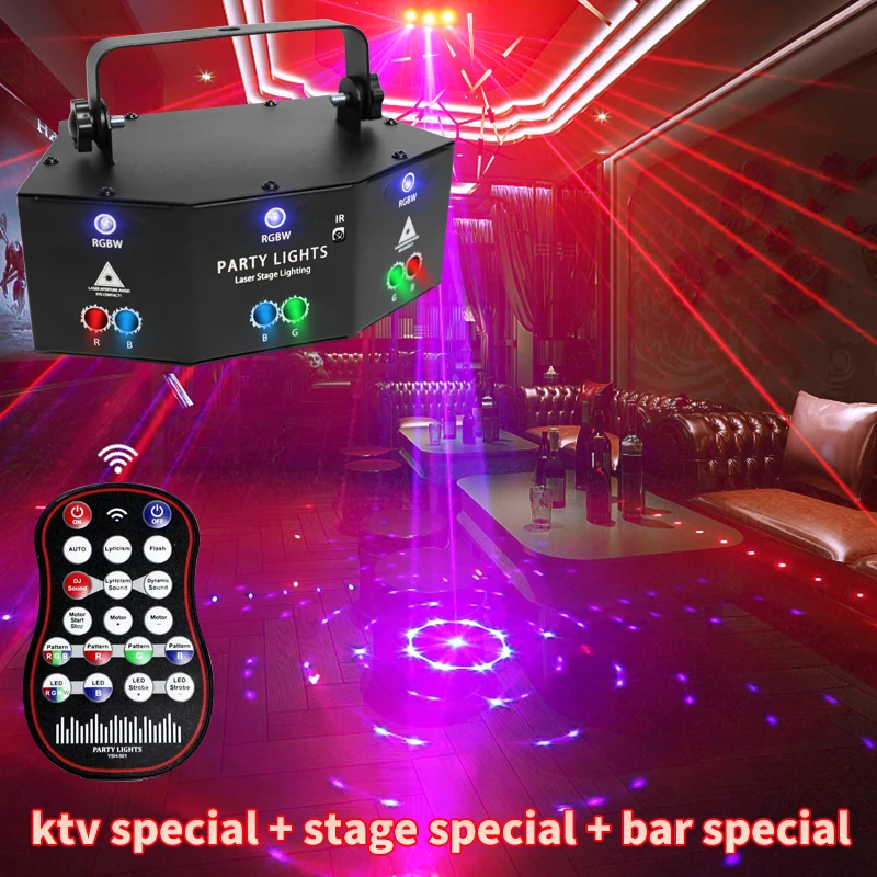 NEW Update Model 9 Eye Laser Strobe Lights Disco RGBW DMX512