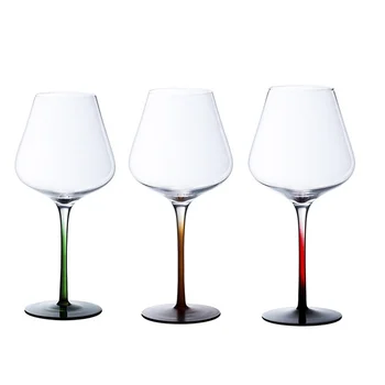 Modern Lead Free Crystal Champagne Red Glass Goblets For Wedding