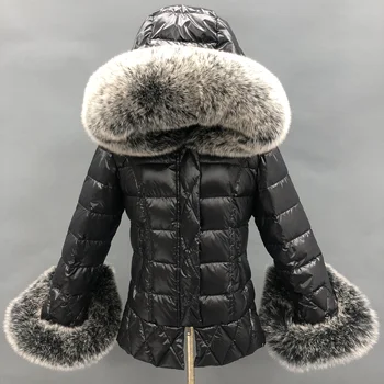 Classic design goose feather filled warm raccoon fur hood down parka