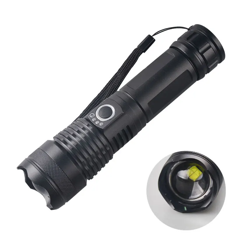 High Power Flashlight Torch Tactical With Pressure Switch Flashlights Zoom Waterproof Led Ttorch
