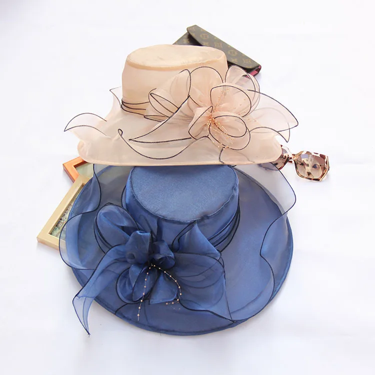 Women Kentucky Derby Church Hat Dress Fascinator Bridal Organza display picture 3