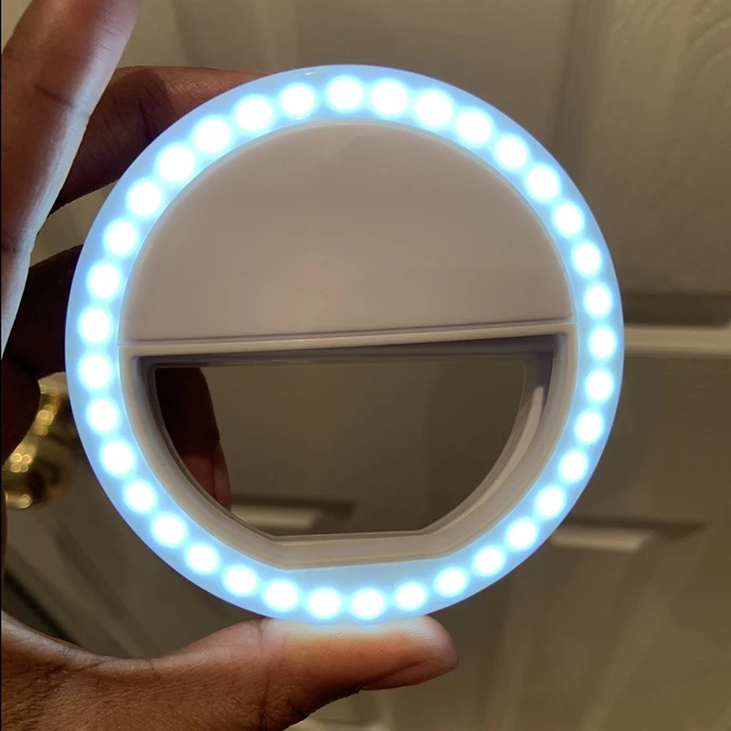 Led Selfie Ring Light Mobile Phone Lens LED Selfie Lamp Ring for IPhone  Phone Selfie Clip Light Accessories