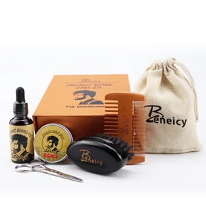 2026 Hot Custom Best Growth Organic Argan Oil Beard Care Kit Private Label
