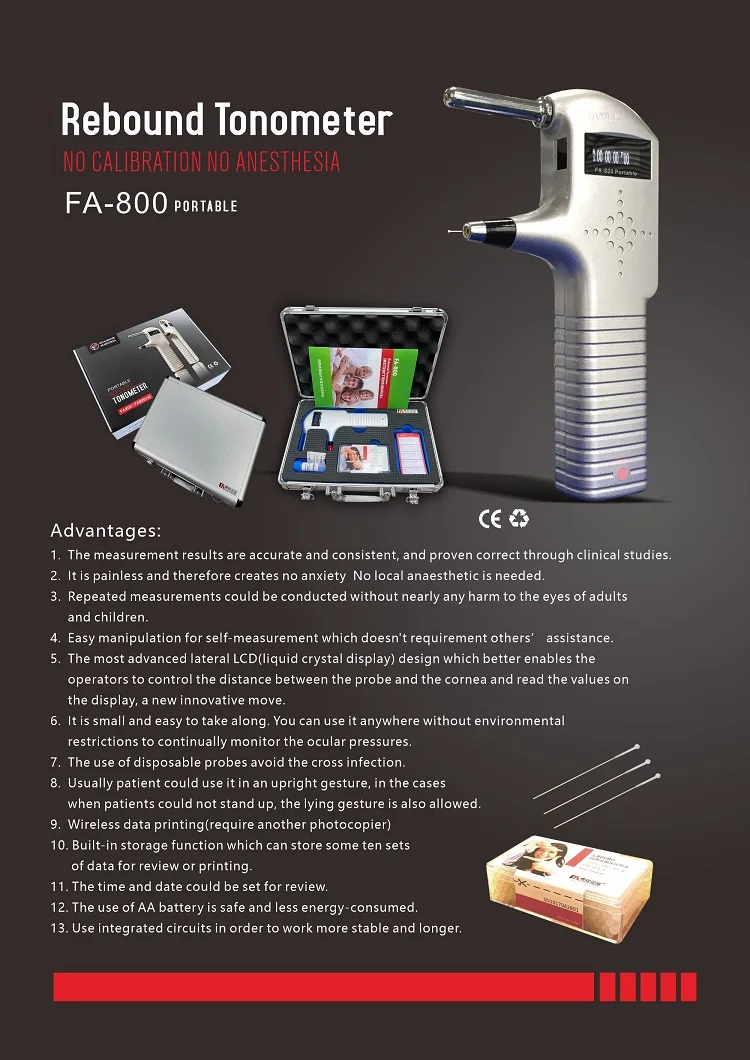 FA800 Tonometer  Ophthalmic Chinese Optics Instrument for Eye Price Assessments Rebound  Feature