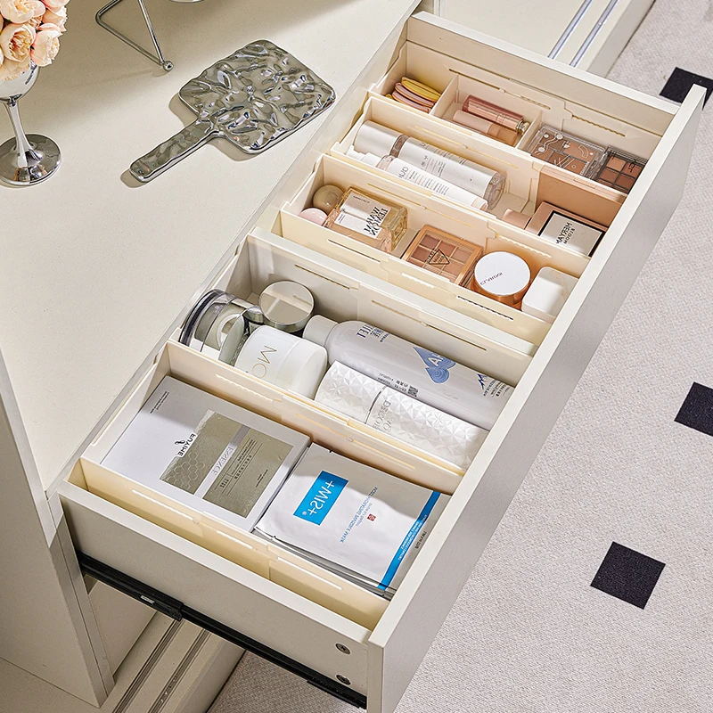 Wannuo Modern Storage Container Multifunctional Retractable Plastic Storage Box with Movable Partition Rectangle Shape