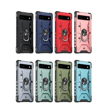 Stylish Armor Design Tough PC Phone Case for Google Pixel 6a Four-Corner for Airbag Protection Drop-Proof Mobile Cover