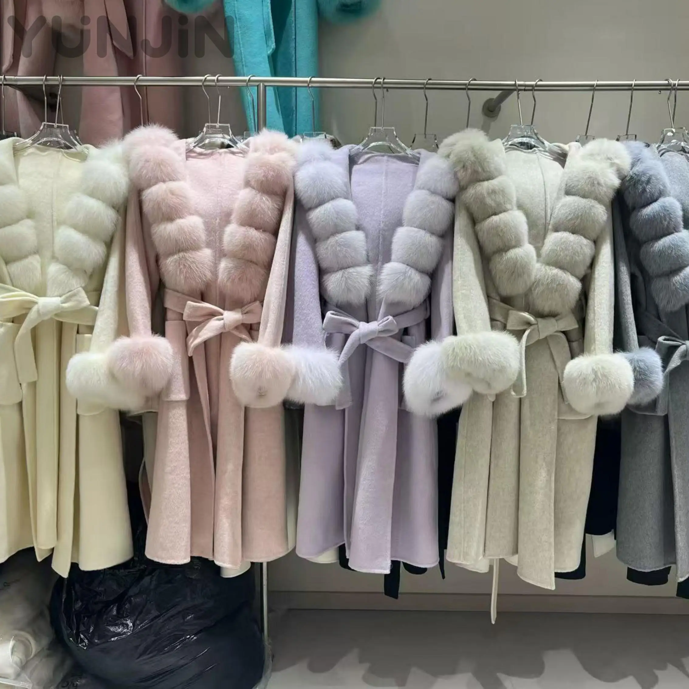 New Women Double Faced Wool Cashmere Coat Premium