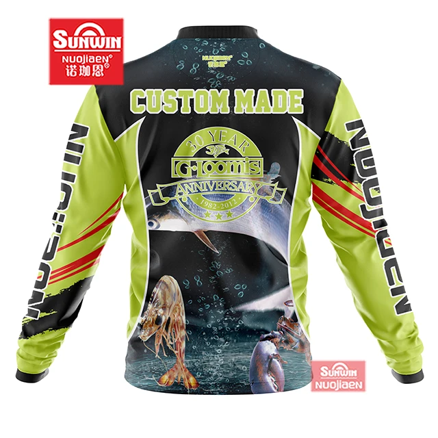 Source Wholesale Long Sleeve Sublimation Print Bass Fishing Jersey