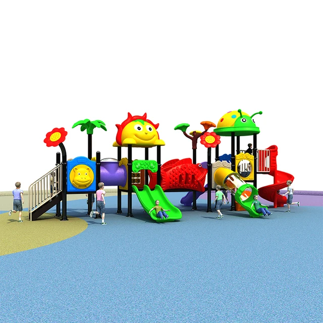 Kids playground plastic spinning slides outdoor playground equipment park play equipment