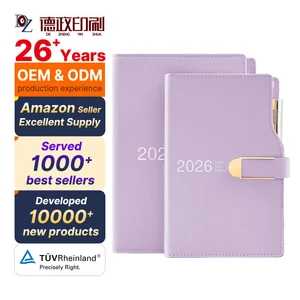 2026 Customized Logo A5 A6 Business Notebook Leather Cover Planner Corporate Gift Year Schedule Book for Office School Supplies