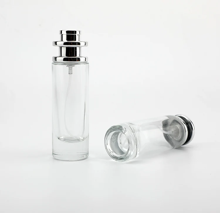 1 oz Hot Sales Portable Custom Cosmetic Empty Clear Glass Refillable Perfume Bottles Screw on Atomizer
