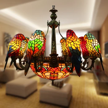 ティファニーシャンデリア地中海オウムシーリングライトティファニー