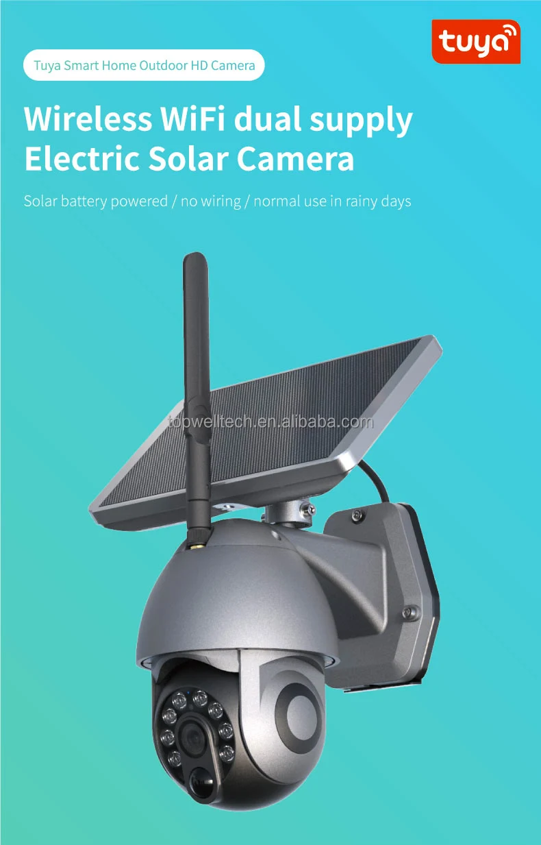 Купольная камера PTZ с ночным видением на солнечной батарее Wi-Fi 4G 4