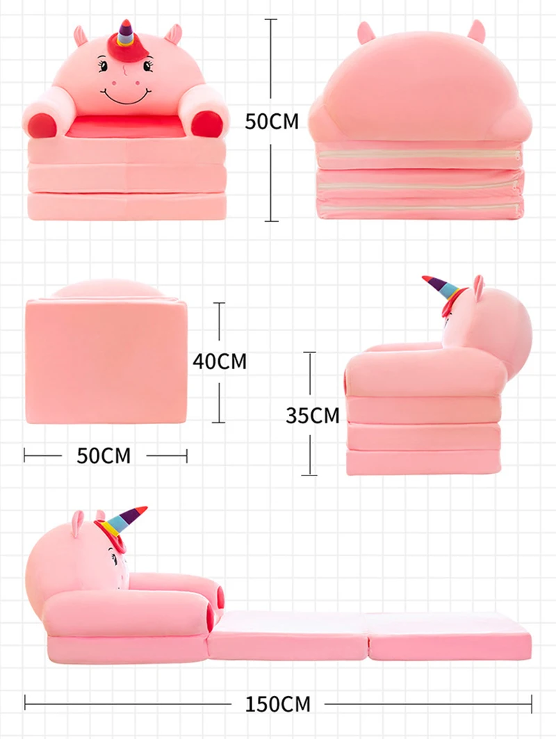 Kids Sofa Cute Cartoon Bear Toddler Armchair 20x20x18 Inch Plush Animal Play Sofa For Baby Bedroom Furniture Home DecorKids Sofa Toddler Armchair