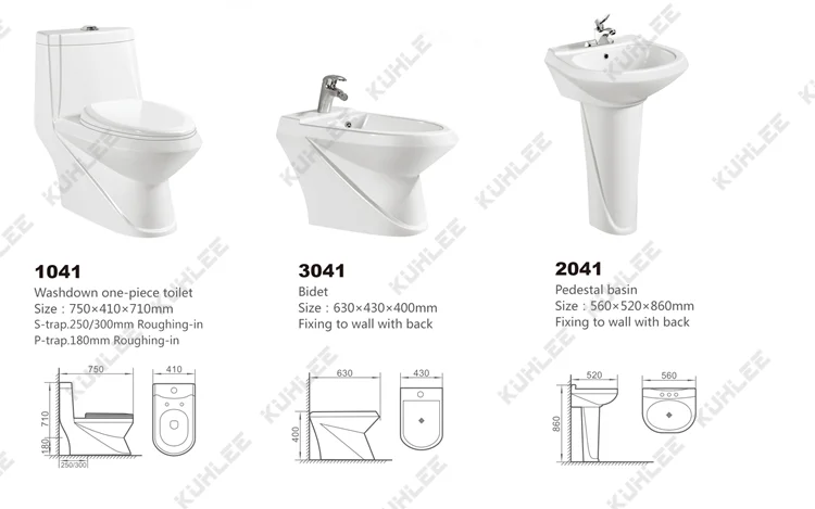 Bathroom Suites Round Shape One Piece Washdown Toilet With Counter Designs Washbasin And Bidet In Set