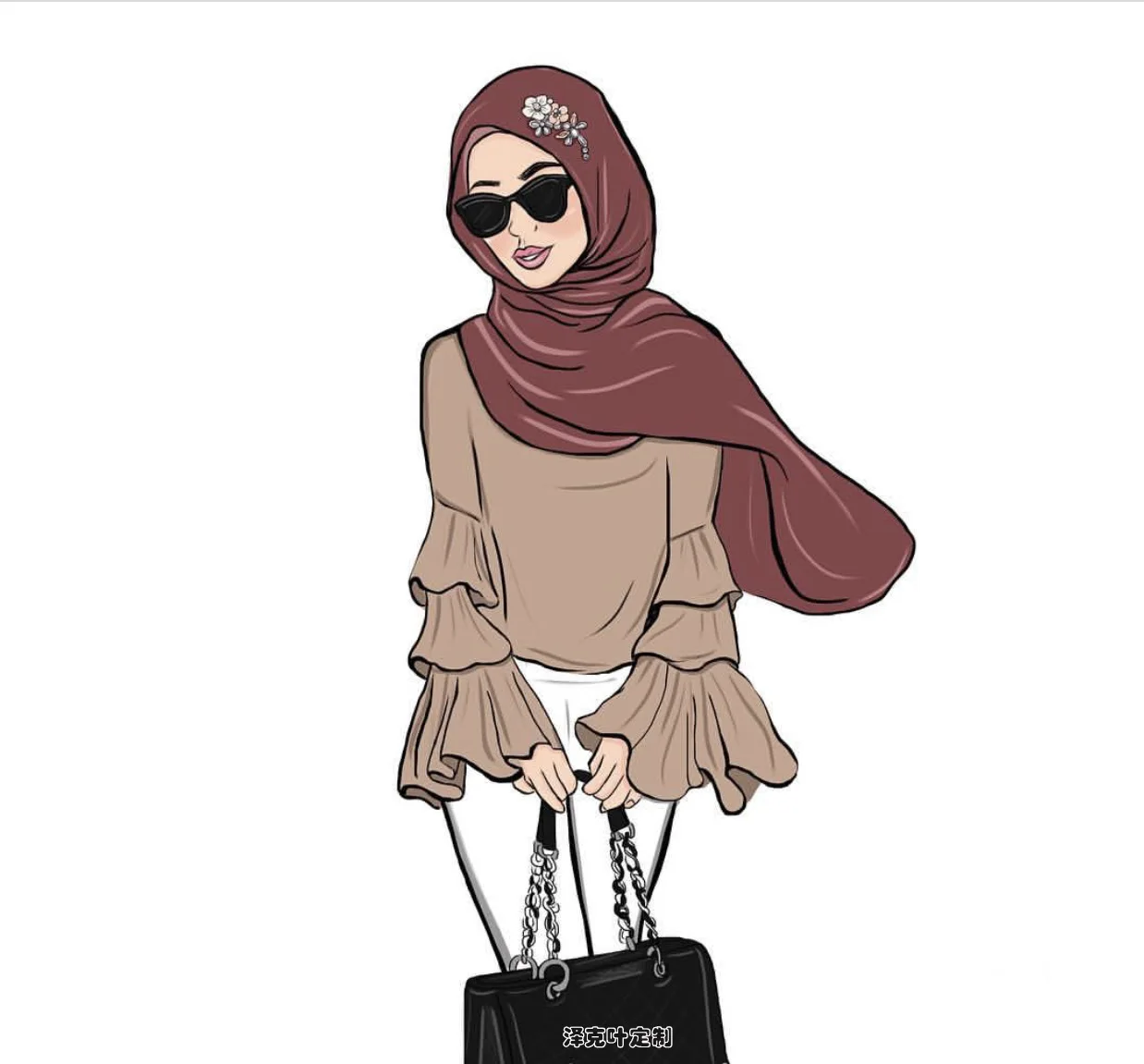 Фэшн иллюстрация хиджаб
