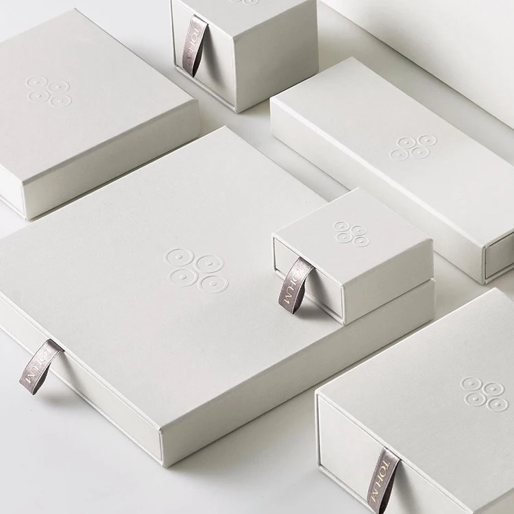 Изготовленный на заказ логотип напечатанный картонный бумажный ящик белое роскошное бумажное ожерелье серьга коробка ювелирных изделий упаковка с