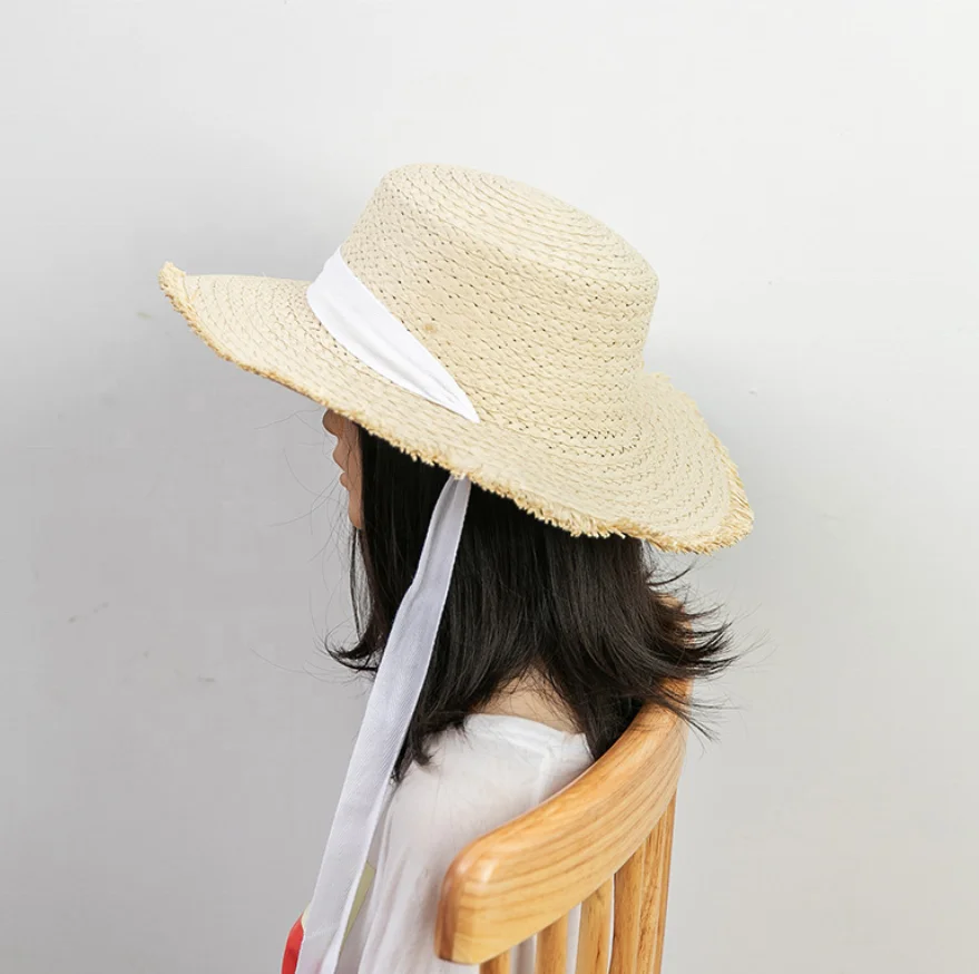 flat round straw hat