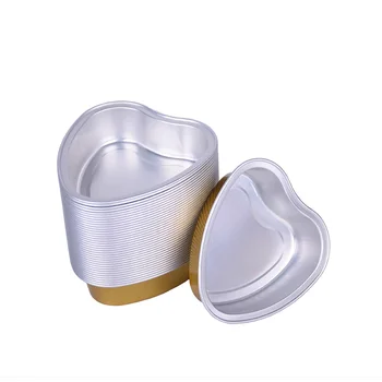 Laixin 100ml Aluminum Foil Pan Disposable Heart Shape Household Baking Cup