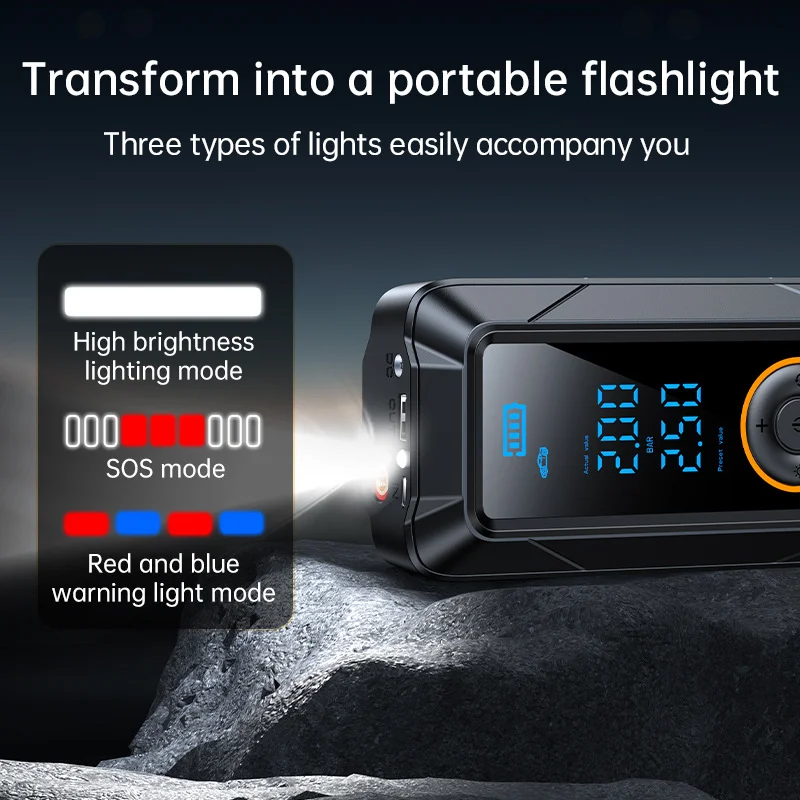 150psi Tire Inflator Portable Air Compressor 4000mAh Car Air Pump Electric Tyre Inflator for Car Motorcycle Bike Ball Pump - view 6