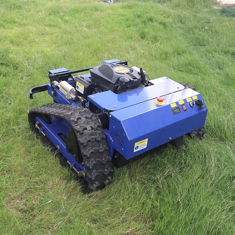 Customized Electric-start Remote Control Lawn Mower Mini Rc Robot Lawn Mower With Snow Plow Attachments