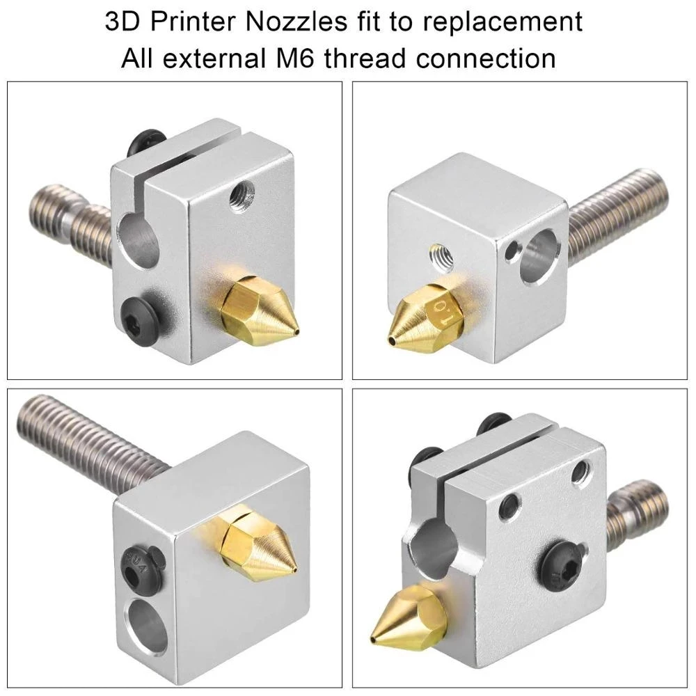 Daewon Industries 0.5mm 3D Printer Nozzle – 3 Pack – MK7 MK8, Makerbot, RepRap, 1.75mm Filament
