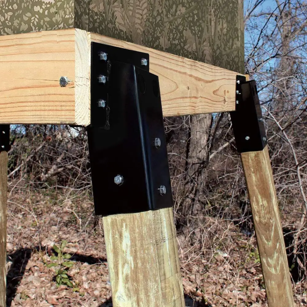 Outdoor 4x4 Compound Angle Elevator Brackets for Deer Stand Hunting Blinds Shooting Shack