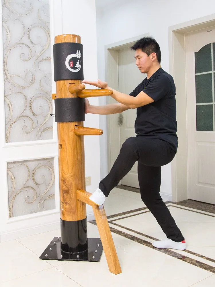 BunnyHi QJ023 Customizable Color Chinese Kungfu Martial Arts Training Device Equipment Wing Chun Mannequin Kung Fu Wooden Dummy