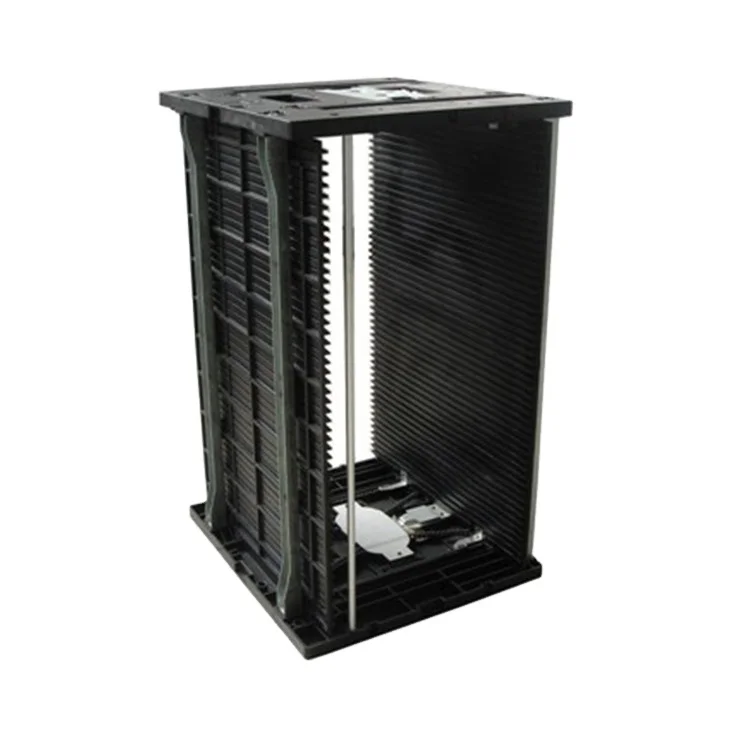 Industrial SMT ESD PCB store free standing metal black magazine display rack