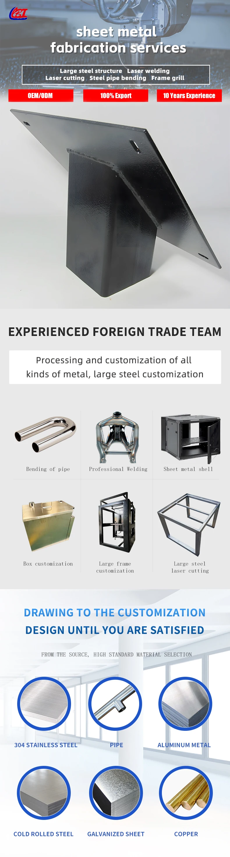product oem custom galvanized sheet metal fabrication meter stand tube frame with laser cutting powder coating welding competitive price-2