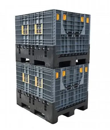 large transport industry collapsible plastic pallet box container 1200x1000x810mm