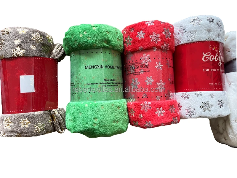 Perfect Gift Reversible Knitted Christmas Snowflake Sherpa Fleece Throw Blanket Fluffy Bed Sofa Cozy Plush for Winter