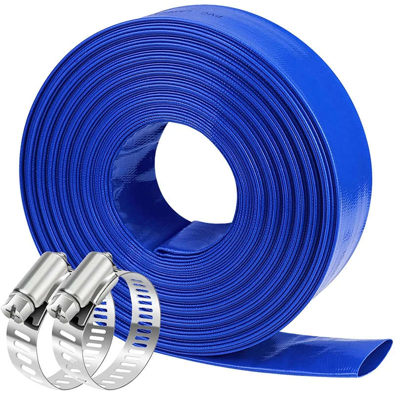 1 2 3 4 6 8 Inch 1.5 Lay Flat Hose Connector Clamp Flexiblewater Pump Hose Pipe Agriculture Rubber Pvc Canvas Layflat Hose
