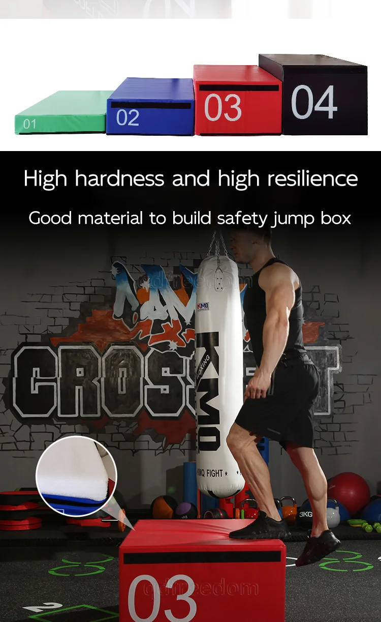 ZJFIT Soft Plyometric Box Gym Fitness Jump Box 3 in 1 Soft Foam Plyo ...