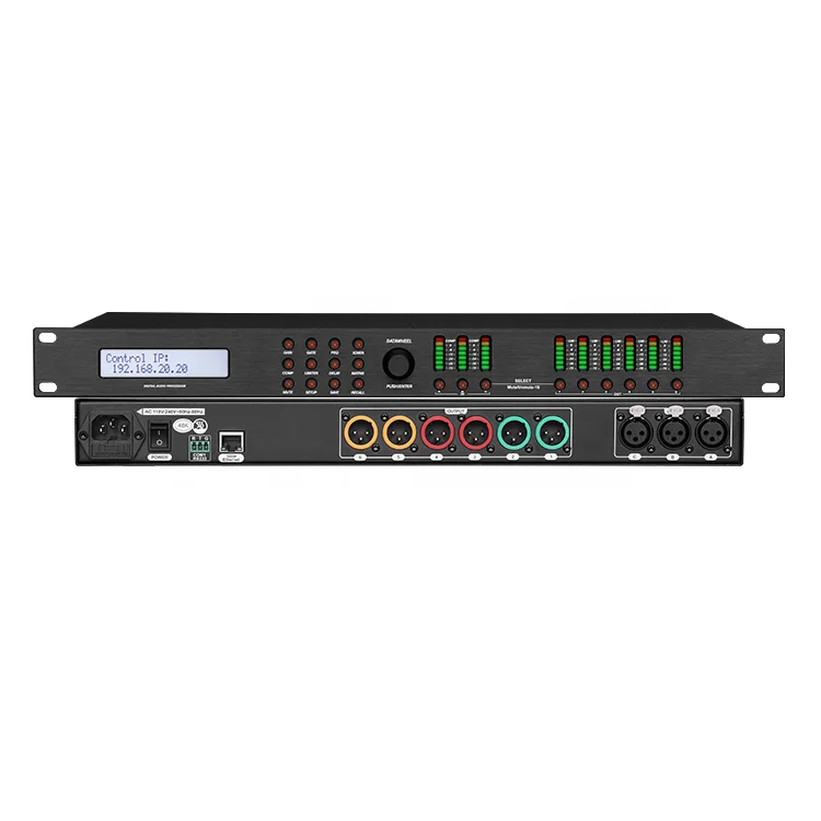 Audio Processor 3 in 6 Out Professional Digital Effector Audio signal Processor Amplifier