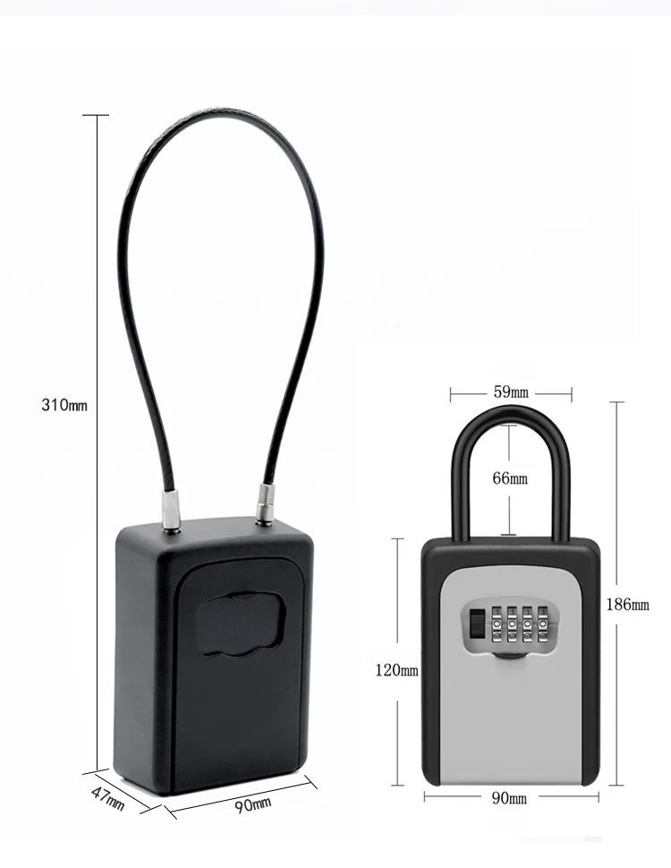 Wall Mount Key Locker Safe 4digit Password Outdoor Key Storage