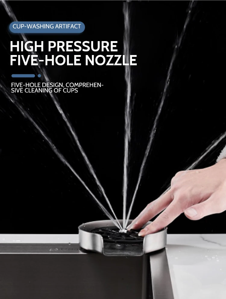 Modern And Popular Glass Washer Kitchen Sink Rotating High Pressure