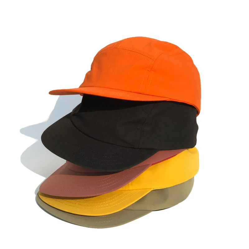 Custom Unstructured Short Brim Hat for Women Flat Bill Cotton Blank Camping 5 Panels Cap Hats Low Crown Classic Adjustable