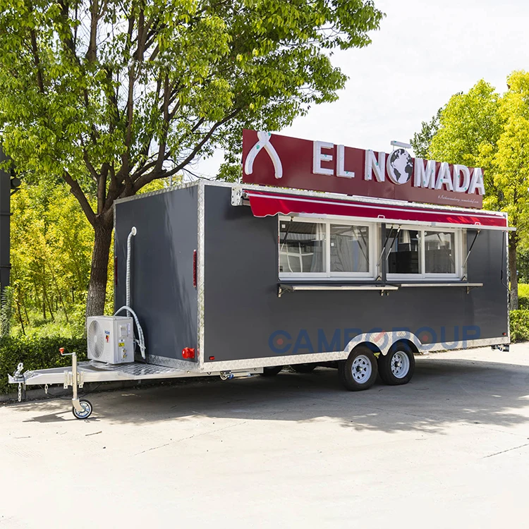 CAMPTRL Stree Mobile Kiosk Food Vending Cart Ice Cream BBQ Container Restaurant Mobile Food Truck Fast Food Trailer for Sale