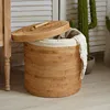 Rattan rotondo portatile grande 40*45 con rivestimento interno