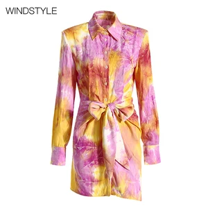Design Sense Minor Irregular Fantasy Colorful Print Solid Satin Woven Breathable Casual Blouse Women's Waist Skirt