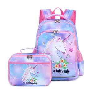 Custom unicorn Mochila Es Escolar Child Girls Kids Book School Bag Set Backpack