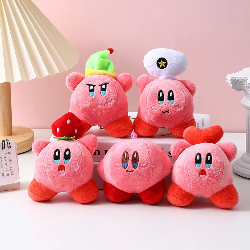 Cute Star Kirby Stuffed Plush Toy Cartoon Kirbys Figure Key Chain Pendant Kawaii Anime Toys