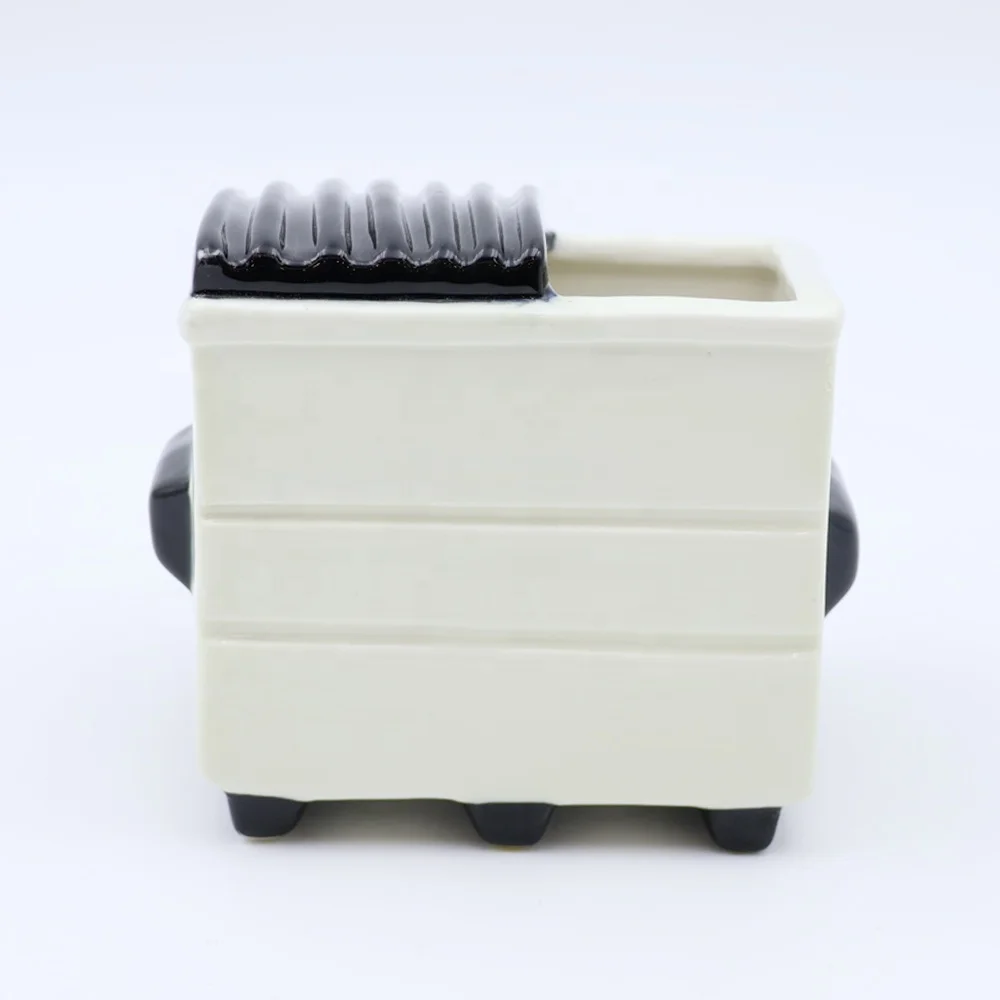OEM ODM Bulk Order Unique Barware Porcelain Trash Dustbin Shaped Beverages Cocktail Glasses Cups Ceramic Dumpster Fire Tiki Mug
