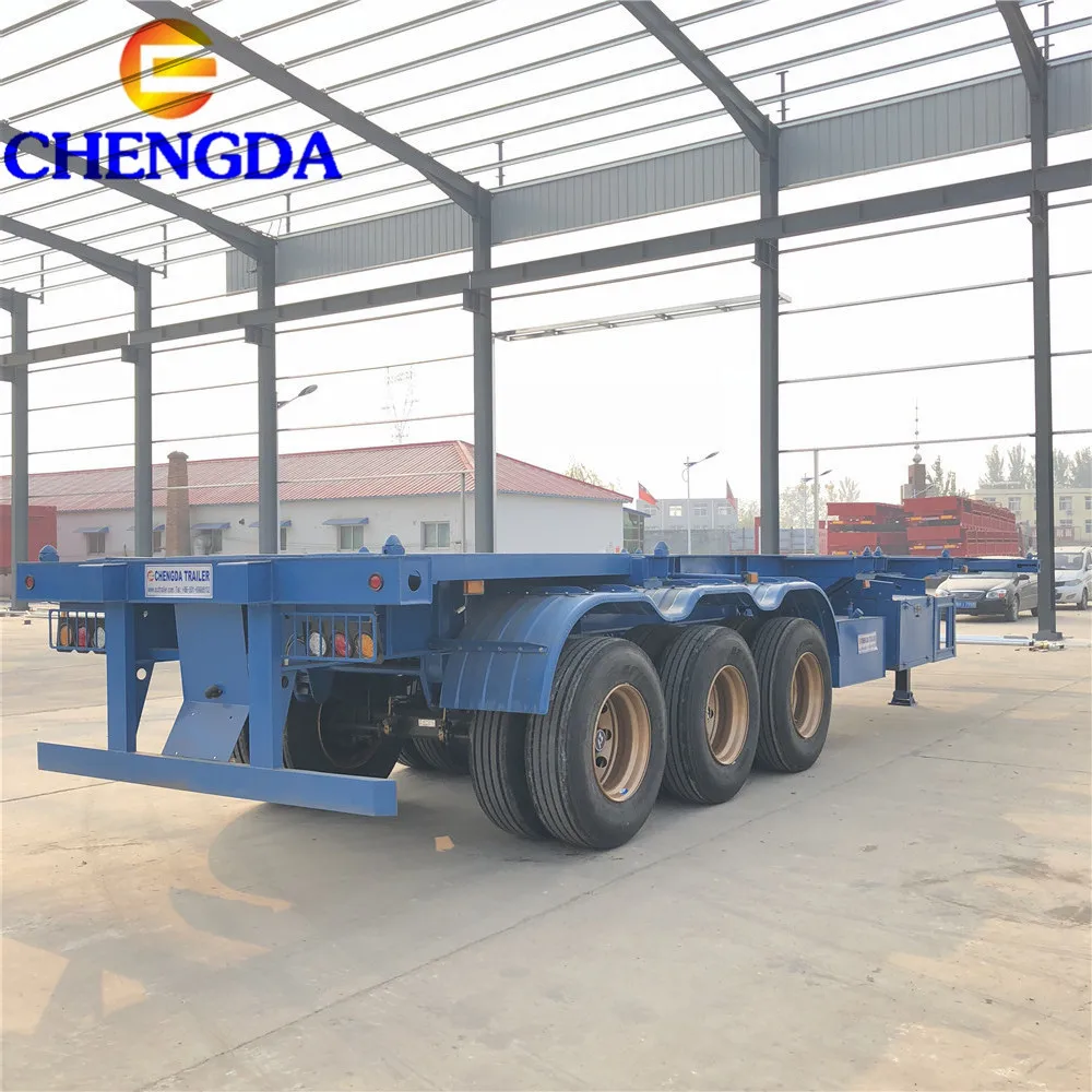 3 Axle 40ft 53 Ft Dry Van Trailer Skeleton Container Chassis
