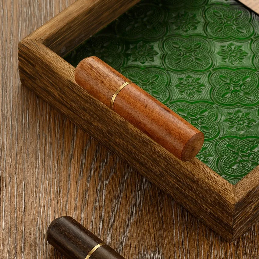 Toothpick Portable Brass Blind Man Wooden Sandalwood Needle Thread Tube - Image 2