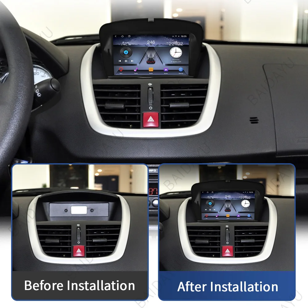 Android 10 Car Radio for PEUGEOT 207 2008-2014 Multimedia Player GPS Navigation 7 Inch With Buttons Carplay