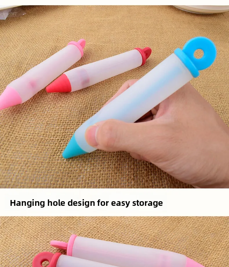 Silicone Chocolate Cream Gun for Baking Tools Like Piping Pen Cookies Milking Oil Nozzle Cake Writing Pen supplier